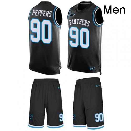 Mens Nike Carolina Panthers 90 Julius Peppers Limited Black Tank Top Suit NFL Jersey
